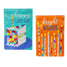 Load image into Gallery viewer, Birthday Party Reversible Suede Garden Flag