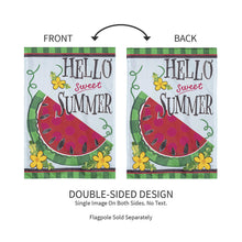 Load image into Gallery viewer, Hello Sweet Summer Applique Garden Flag