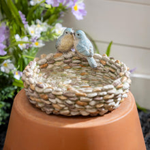 Load image into Gallery viewer, Pebble Birdbath with Birds