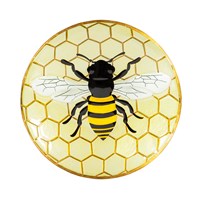 Load image into Gallery viewer, Pollinator Garden Birdbath, Glass Bee 18"