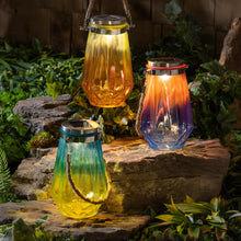 Load image into Gallery viewer, Diamond Ombre Glass Solar Lantern