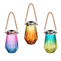 Load image into Gallery viewer, Diamond Ombre Glass Solar Lantern