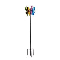 Load image into Gallery viewer, Metal Wind Spinner, Colorful Butterfly, 65"H
