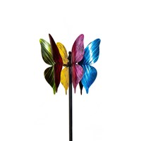 Load image into Gallery viewer, Metal Wind Spinner, Colorful Butterfly, 65"H