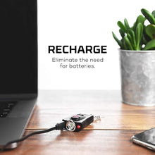 Load image into Gallery viewer, NEBO MYPAL Rechargeable Keychain Flashlight & Safety Alarm - Black