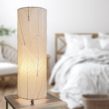 Load image into Gallery viewer, 24 Inch Cocoa Leaf Cylinder Table Lamp Natural