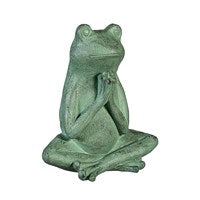 Load image into Gallery viewer, Praying Verdigris Frog Statue, 11" H