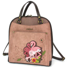 Load image into Gallery viewer, Chala Convertible Backpack Purse - Flamingo Group