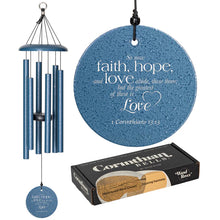 Load image into Gallery viewer, Faith, Hope & Love 27-inch Wind Chime in Sky Blue