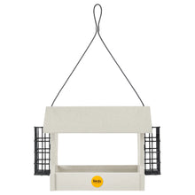 Load image into Gallery viewer, Recycled Hopper Feeder with Suet Cages - Sea Salt