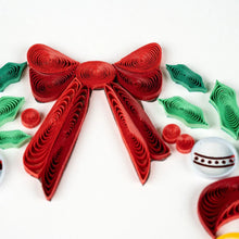 Load image into Gallery viewer, Quilled Holiday Wreath with Ornaments Card