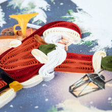 Load image into Gallery viewer, Quilled Vintage Santa Christmas Card