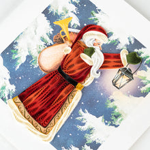 Load image into Gallery viewer, Quilled Vintage Santa Christmas Card