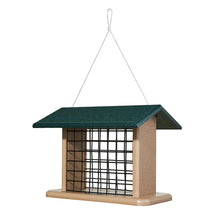 Load image into Gallery viewer, Seed and Suet Block Feeder in Taupe & Green Recycled Plastic