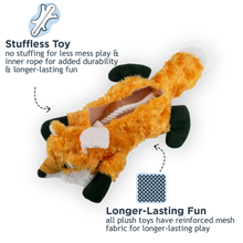 Load image into Gallery viewer, Tall Tails Plush Stuffless Fox Squeaker Toy - 16"