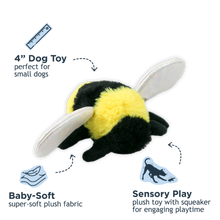Load image into Gallery viewer, Tall Tails Plush Bee Squeaker Toy 5"