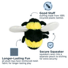 Load image into Gallery viewer, Tall Tails Plush Bee Squeaker Toy 5"