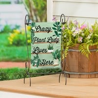 Load image into Gallery viewer, Crazy Plant Lady Burlap Garden Flag