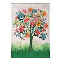 Load image into Gallery viewer, Blooming Tree of Life Burlap Garden Flag