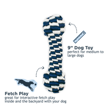 Load image into Gallery viewer, Tall Tails Braided Bone Toy, Navy 9"