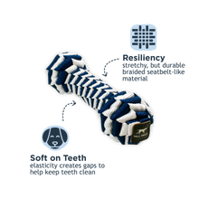 Load image into Gallery viewer, Tall Tails Braided Bone Toy, Navy 9"