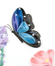 Load image into Gallery viewer, Quilled Birthday Flowers & Blue Butterflies Greeting Card