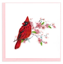 Load image into Gallery viewer, Quilled Cardinal & Cherry Blossom Greeting Card