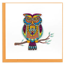Load image into Gallery viewer, Quilled Decorative Owl Greeting Card