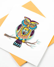 Load image into Gallery viewer, Quilled Decorative Owl Greeting Card
