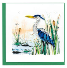 Load image into Gallery viewer, Quilled Great Blue Heron Greeting Card