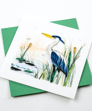 Load image into Gallery viewer, Quilled Great Blue Heron Greeting Card
