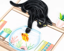 Load image into Gallery viewer, Quilled Mischievous Cat Greeting Card