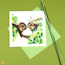 Load image into Gallery viewer, Quilled Owlets Greeting Card