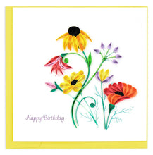 Load image into Gallery viewer, Quilled Wildflower Birthday Blooms Greeting Card