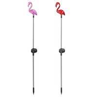 Load image into Gallery viewer, Palm Beach Plastic Flamingo Solar Garden Stake 33" H