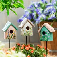 Load image into Gallery viewer, What She Shed Resin Bird House Garden Stake 17"H, 3 Assorted