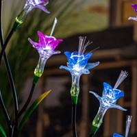 Load image into Gallery viewer, What She Shed Metal and Plastic Optical Lily Stake 42"H, 3 Assorted