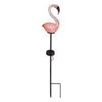 Load image into Gallery viewer, Palm Beach Glass Flamingo Solar Stake 22"H