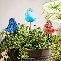 Load image into Gallery viewer, What She Shed Bird Glass Plant Pick, 3 Styles