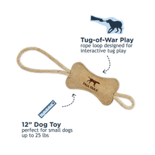 Load image into Gallery viewer, Tall Tails Natural Leather Bone Tug Toy