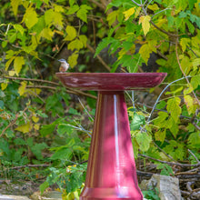 Load image into Gallery viewer, Ceramic Bird Bath Burgundy