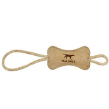Load image into Gallery viewer, Tall Tails Natural Leather Bone Tug Toy