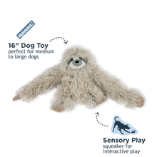 Load image into Gallery viewer, Tall Tails Plush Rope Body Sloth Squeaker Toy 16"