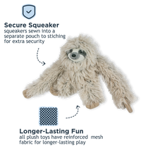 Load image into Gallery viewer, Tall Tails Plush Rope Body Sloth Squeaker Toy 16"