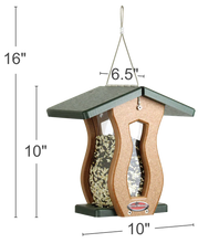 Load image into Gallery viewer, Recycled Curved Hopper Feeder (Small) (Chocolate/Red)