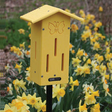 Load image into Gallery viewer, Butterfly House Pole Mounted in Yellow Recycled Plastic
