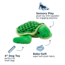 Load image into Gallery viewer, Tall Tails Baby Turtle with Squeaker Dog Toy