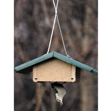 Load image into Gallery viewer, Suet Feeder Upside Down for Single Cake in Taupe & Green Recycled Plastic