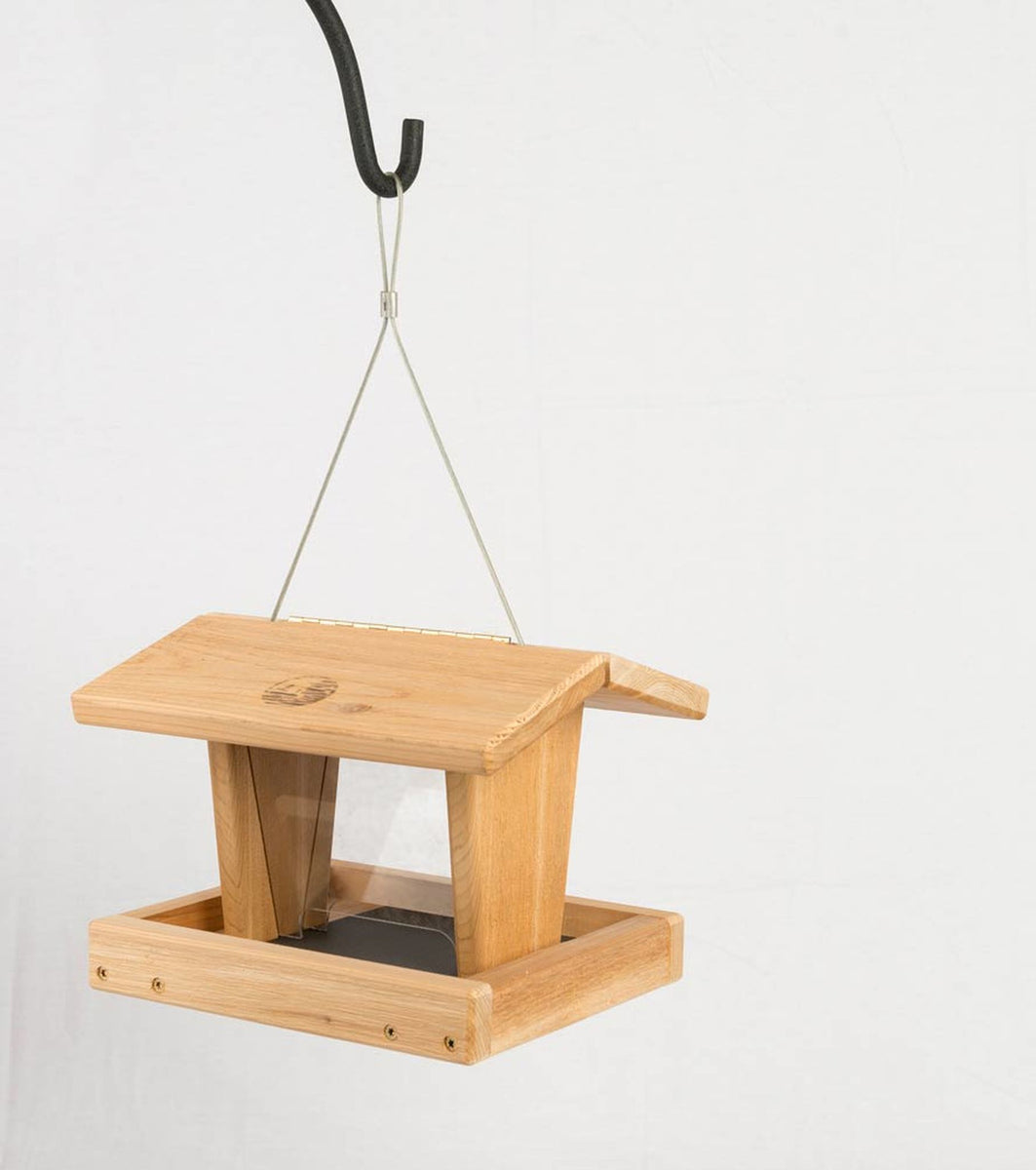 Amish Hopper Feeder Cedar Bird House on the Greenway