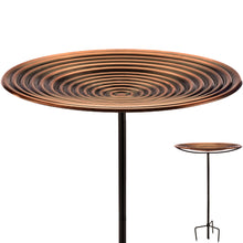Load image into Gallery viewer, 20&quot; Copper Ripple Bird Bath w/Stand
